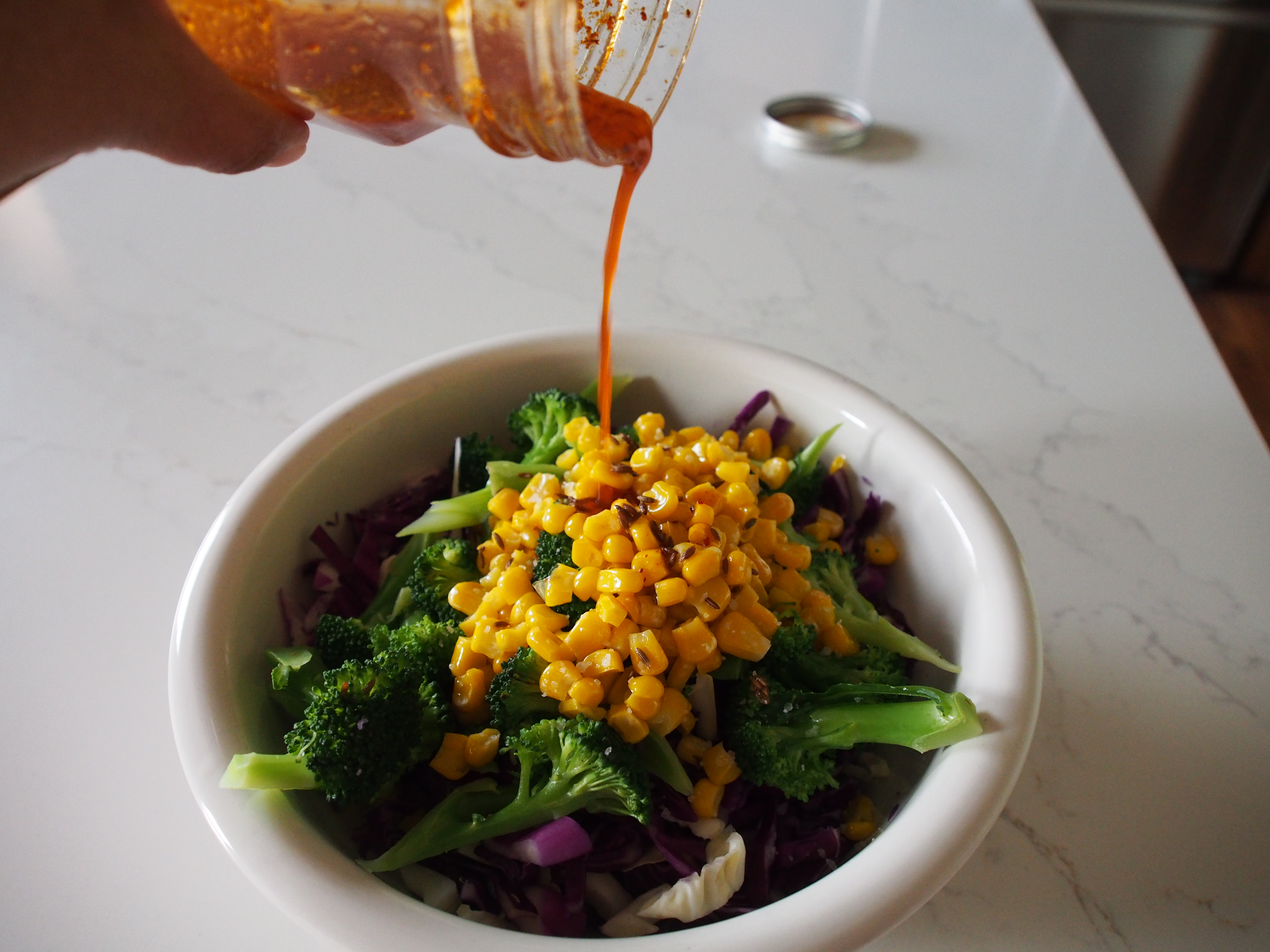 Cabbage, Broccoli, and Corn Salad