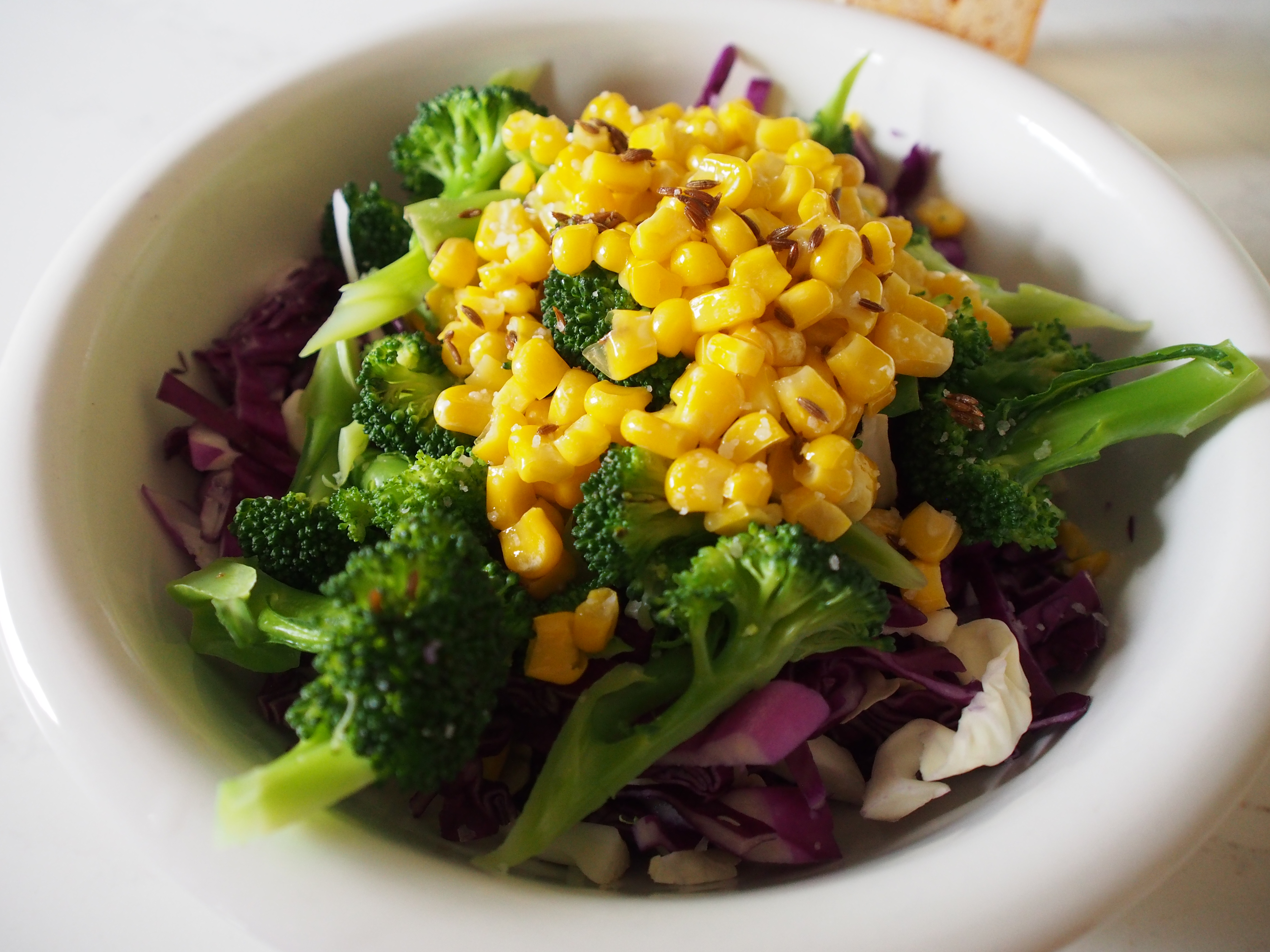 Cabbage, Broccoli, and Corn Salad